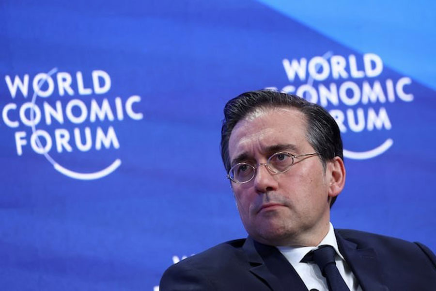 Spain’s Foreign Minister Jose Manuel Albares looks on as he attends the 55th annual meeting of the World Economic Forum (WEF) in Davos, Switzerland, January 21, 2025.