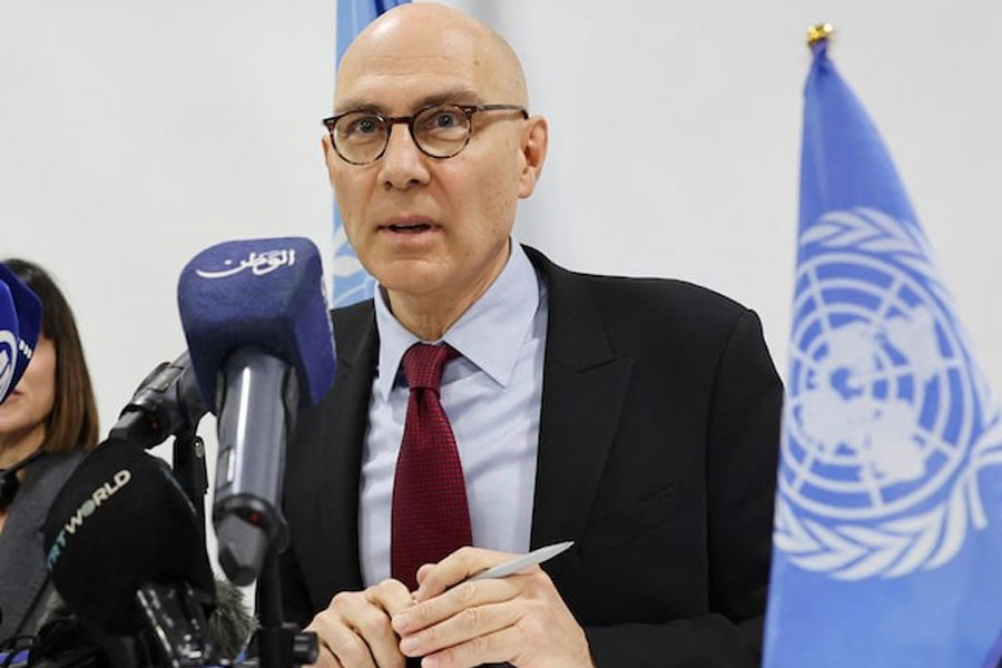 United Nations High Commissioner for Human Rights Volker Turk holds a press conference in Damascus, Syria January 15, 2025.
