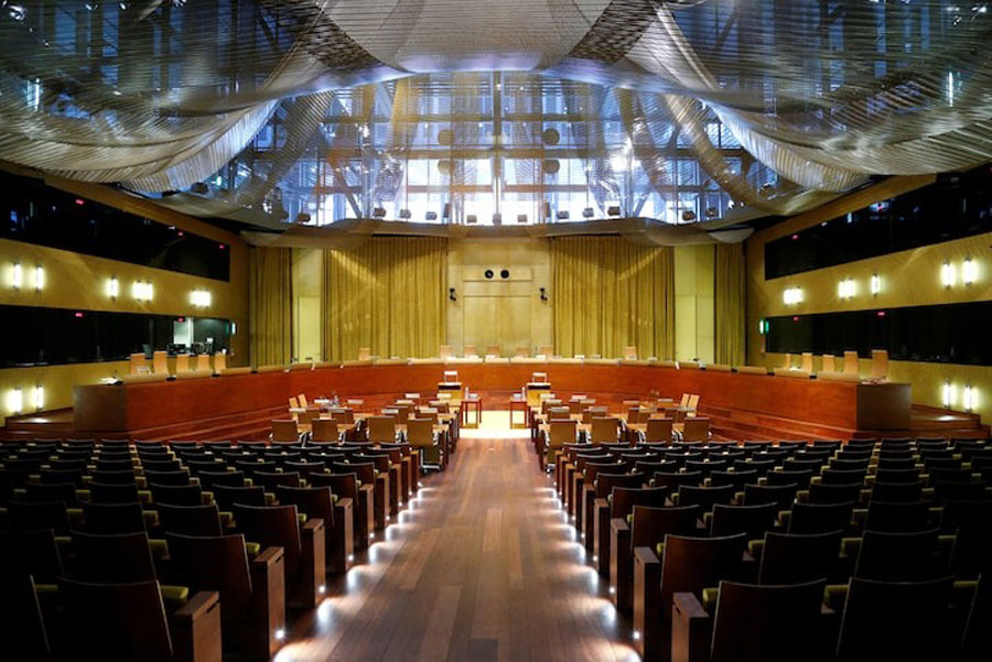 A general view shows the main courtroom of the European Court of Justice in Luxembourg January 26, 2017. Picture taken January 26, 2017.