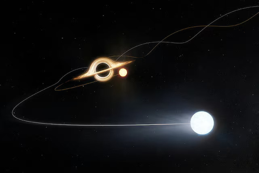 An artist's impression of a hypervelocity star ejected from the Large Magellanic Cloud, in this handout image released on March 6, 2025 — CfA Handout Reuters