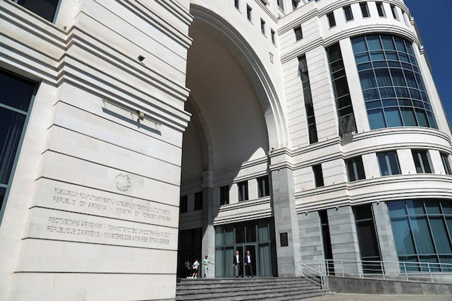 A general view shows the headquarters of Armenia's Foreign Ministry in Yerevan, Armenia, September 20, 2023.