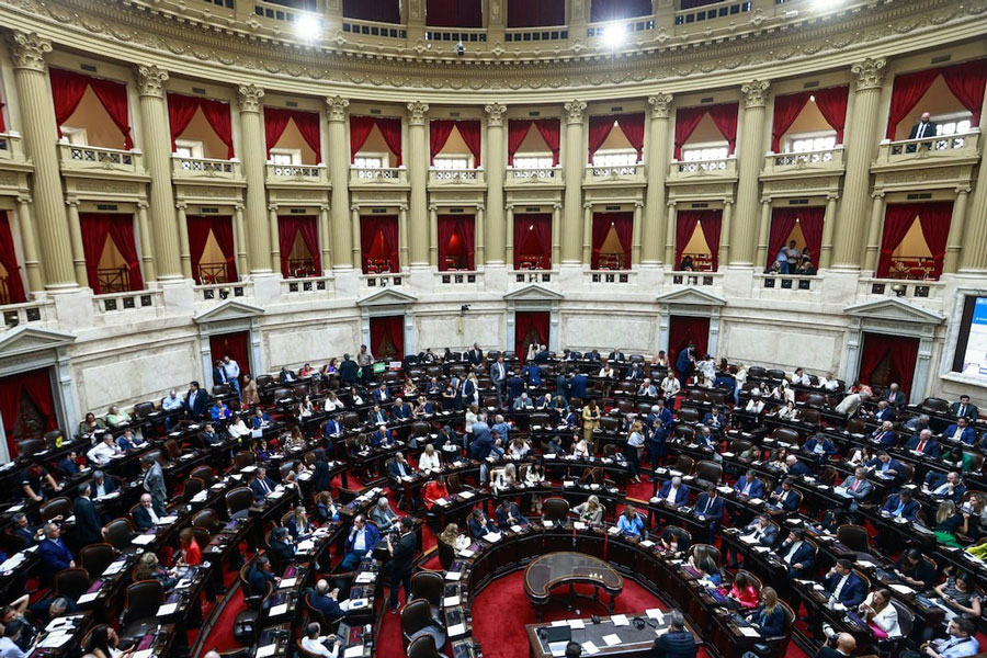 A general view of Argentina's National Congress as lawmakers debate a decree issued by President Javier Milei's government on a potential new deal between Argentina and the IMF, in Buenos Aires, Argentina March 19, 2025.