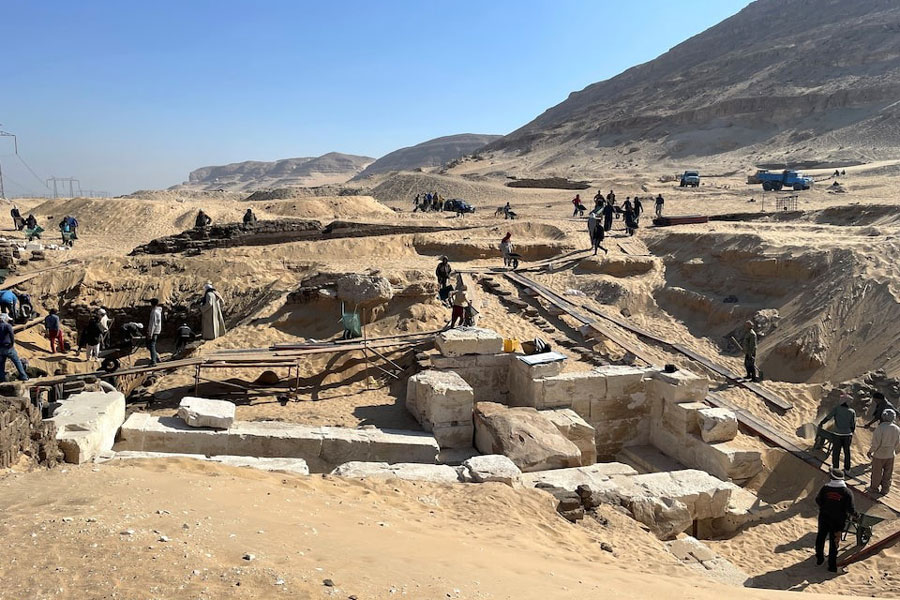Field work takes place near the site where the tomb chamber, dating to about 3,600 years ago, of an unknown ancient Egyptian king was discovered during excavations by Penn Museum and Egyptian archeologists in Abydos, Egypt, in this undated handout image released on March 27, 2025.