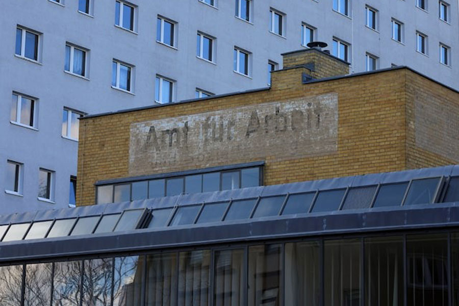 The Employment Office "Amt fuer Arbeit" designed by Bauhaus architect Walter Gropius, one of UNESCO world heritage sites of the eastern German city of Dessau, is pictured in Dessau, Germany, March 5, 2022.