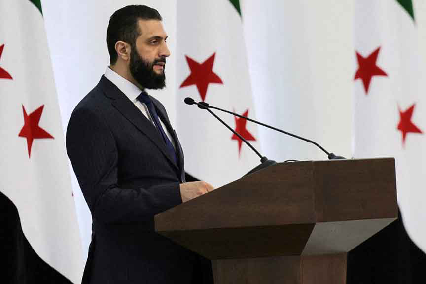 Syria's interim President Ahmed al-Sharaa speaks during a Ministerial formation of the government of the Syrian Arab Republic, in Damascus, Syria on March 29, 2025 — Reuters photo