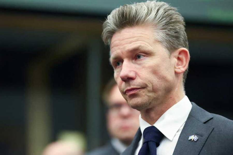 Sweden’s Minister of Defence Pal Jonson attends a meeting of the Ukraine Defense Contact Group on the eve of a NATO defence ministers’ meeting at the alliance’s headquarters in Brussels, Belgium Feb 12, 2025.