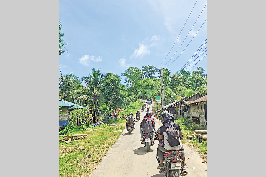 Riding on off-road routes at Sajek, Bandarban