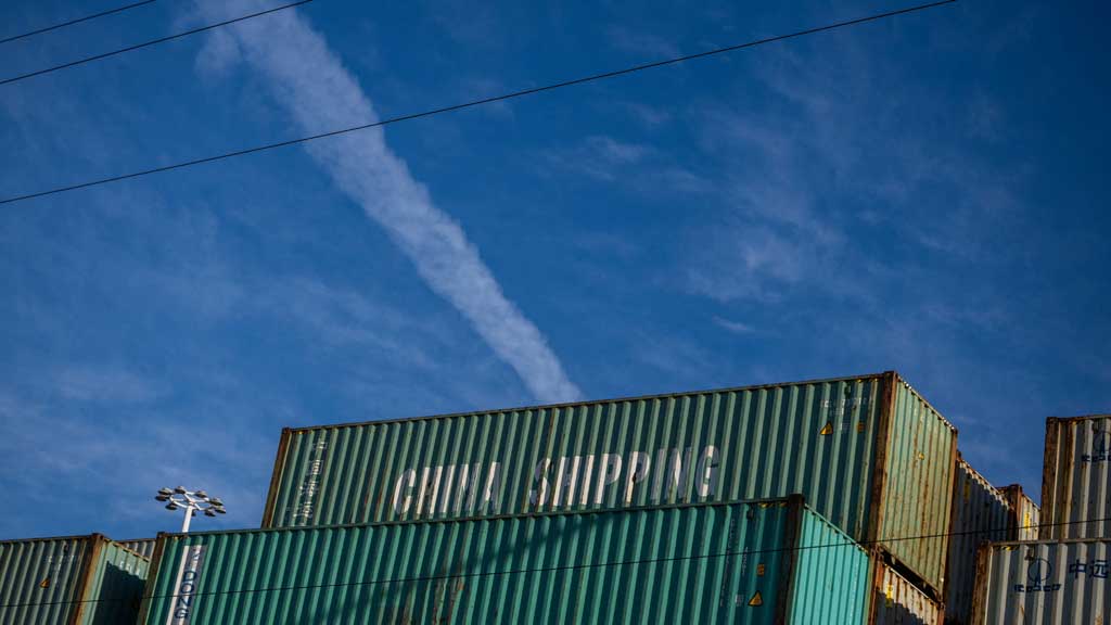 A China Shipping container is seen at the port of Oakland, as trade tensions escalate over US tariffs with China, in Oakland, California, US, April 10, 2025. REUTERS