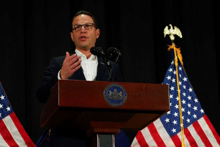 Pennsylvania Governor Josh Shapiro speaks at Pennsylvania Department of State’s press briefing, after polls close, on the day of the 2024 US presidential election, in Harrisburg, Pennsylvania, US, November 5, 2024.