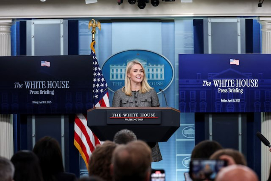 White House Press Secretary Karoline Leavitt speaks to members of the media, in the briefing room at the White House in Washington, DC, US in April 11, 2025 — Reuters photo