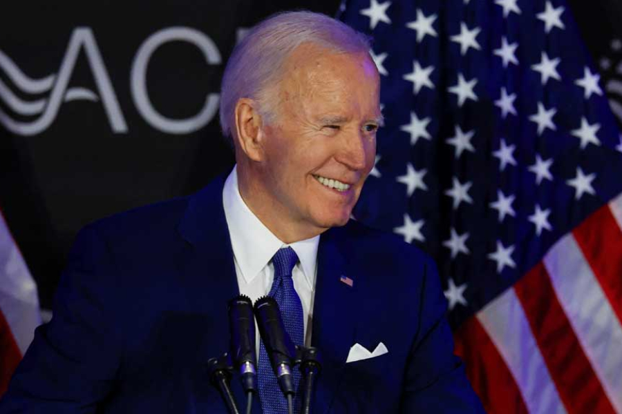 Former US President Joe Biden makes his first major speech since leaving office, at the Advocates, Counselors, and Representatives for the Disabled (ACRD) conference in Chicago, Illinois, US, Apr 15, 2025.