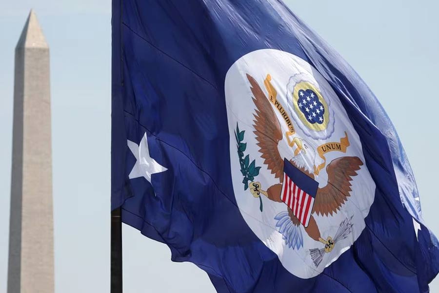US State Department flag flies over grounds of Washington Monument in US –Reuters file photo