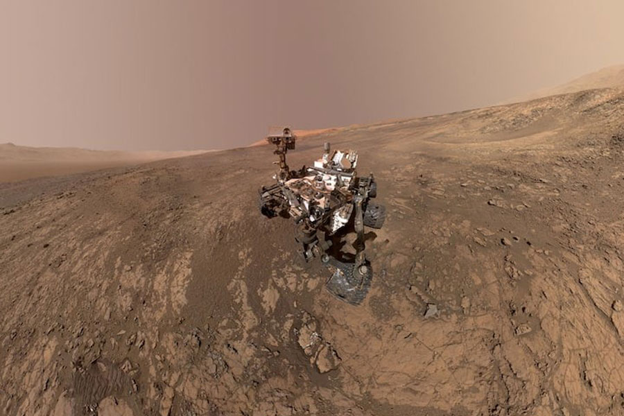 A "self-portrait" of NASA's Curiosity Mars rover shows the vehicle on Vera Rubin Ridge on the planet Mars, which the rover has been investigating for the past several months, according to NASA, in this handout photo mosaic assembled from dozens of images taken January 23, 2018 and released January 31, 2018.