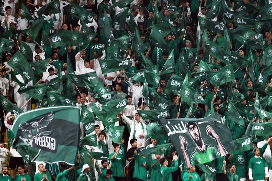 World Cup - AFC Qualifiers - Third Round - Group C - Saudi Arabia v China - Al Awwal Park, Riyadh, Saudi Arabia - Mar 20, 2025 Saudi Arabia fans in the stands REUTERS/Hamad I Mohammed