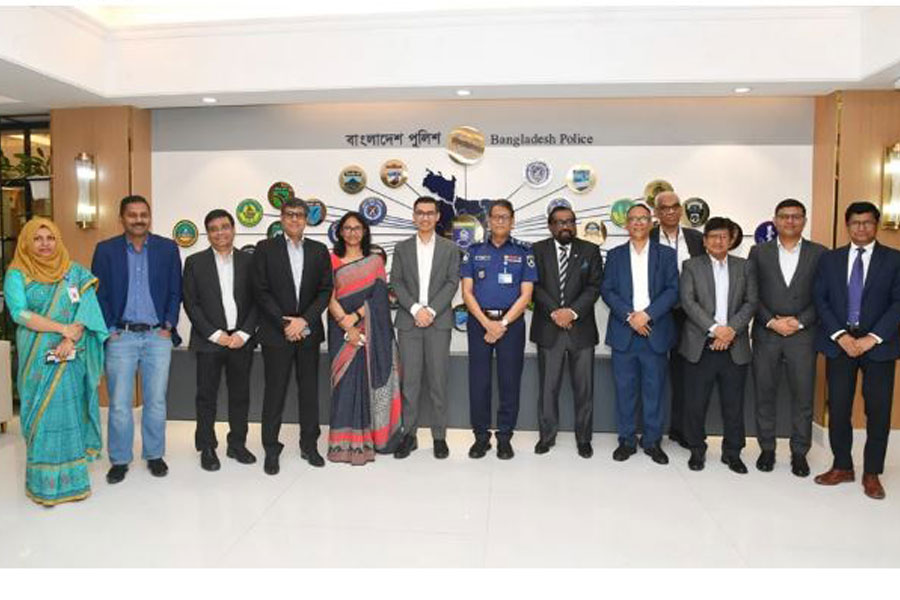 IGP, Baharul Alam, and the executive chairman of BIDA, Chowdhury Ashik Mahmud Bin Harun, held a meeting today with officials of six foreign companies. Photo: CA -GOB Facebook