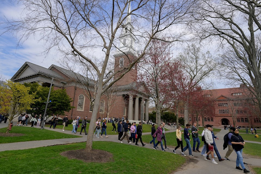 People walk on the Business School campus of Harvard University in Cambridge, Massachusetts, US on April 15, 2025 — Reuters photo