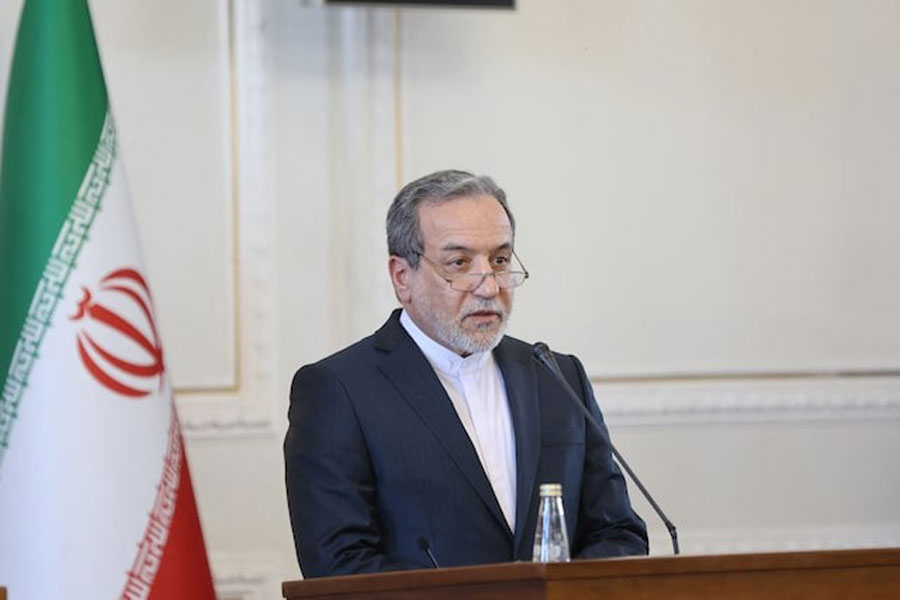 Iranian Foreign Minister Abbas Araghchi speaks during a joint press conference with Russia's Foreign Minister Sergei Lavrov in Tehran, Iran, February 25, 2025.