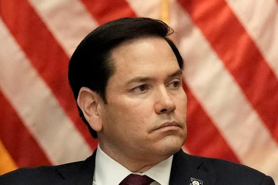 US Secretary of State Marco Rubio attends a meeting in Washington, DC, US, April 22, 2025.