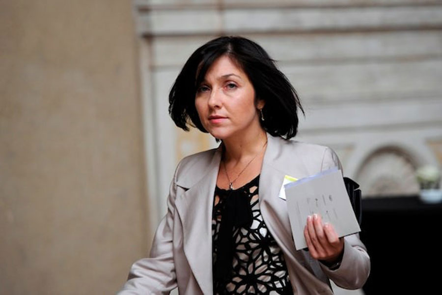 Katherina Reiche of the Christian Democratic Union (CDU) arrives for the awarding ceremony of the M100 media prize 2010 in Potsdam, September 8, 2010.