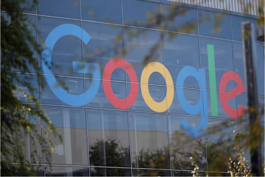 A Google logo is seen at the company's headquarters in Mountain View, California, U.S., November 1, 2018.