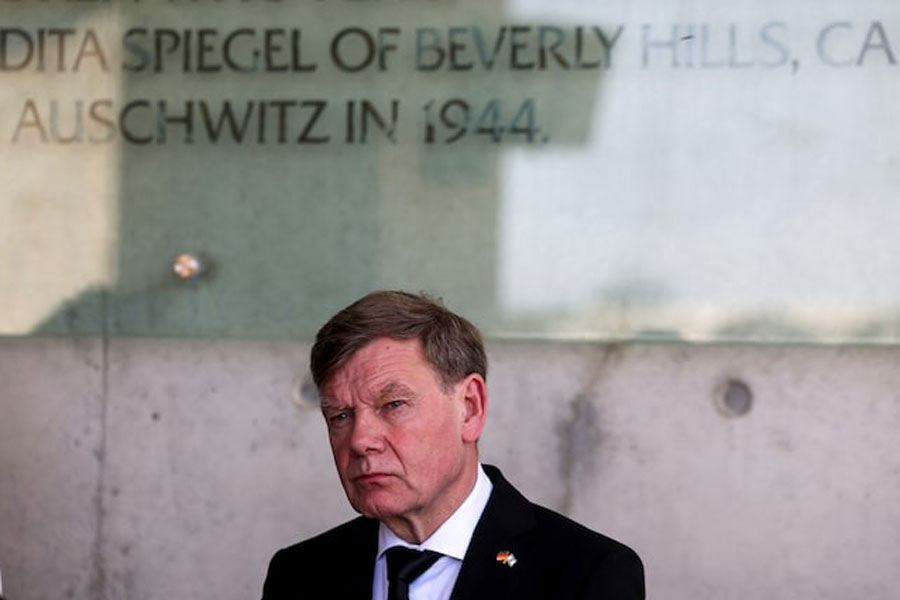 German Foreign Minister Johann Wadephul visits the Yad Vashem World Holocaust Remembrance Center, in Jerusalem, May 11, 2025.