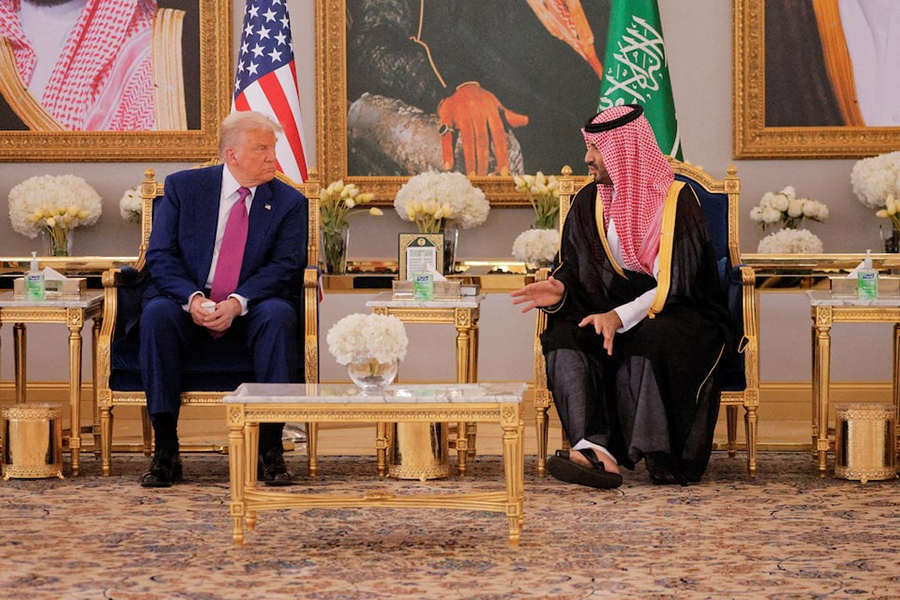 U.S. President Donald Trump and Saudi Crown Prince Mohammed Bin Salman meet in Riyadh, Saudi Arabia on May 13, 2025 — Reuters photo