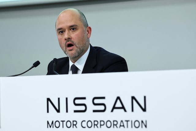 Nissan Motor Co. CEO Ivan Espinosa speaks at the automaker's fiscal year 2024 financial results briefing at the company's headquarters in Yokohama, Japan, May 13, 2025. REUTERS/Kim Kyung-Hoon