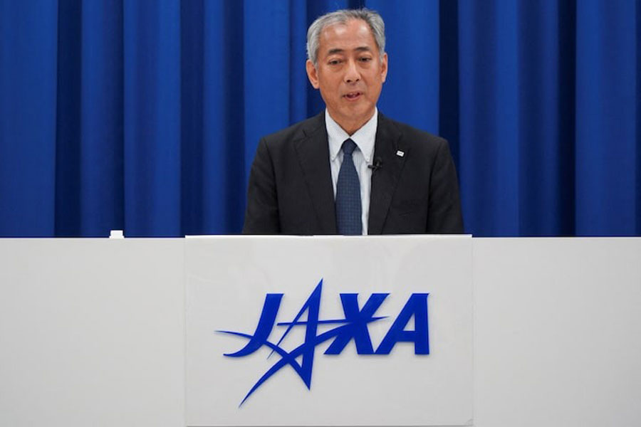 Japan Aerospace Exploration Agency (JAXA) President Hiroshi Yamakawa speaks at a press briefing in Tokyo, Japan May 16, 2025.