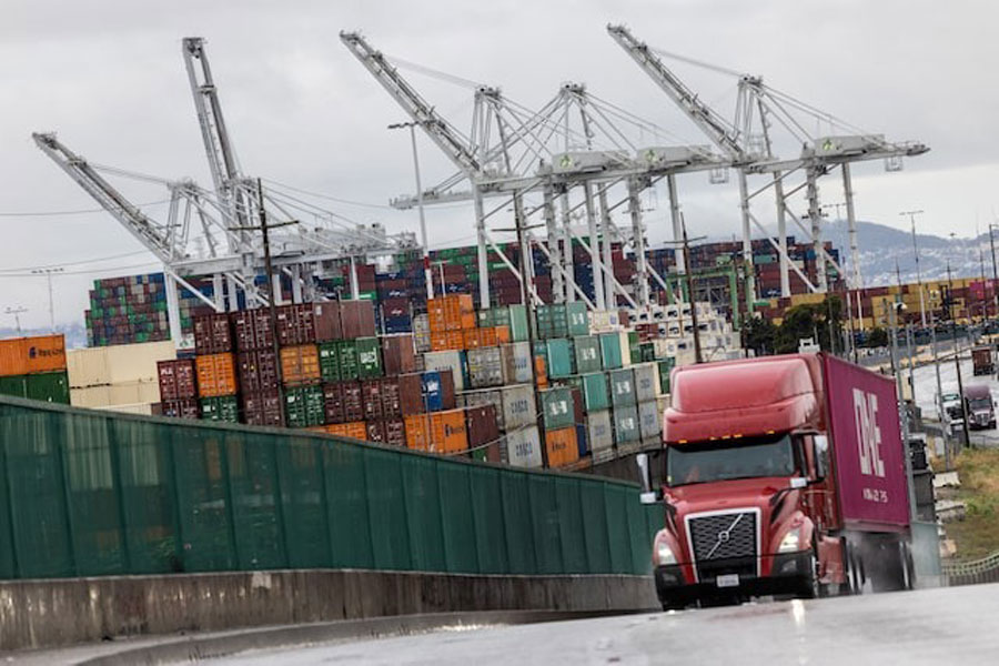 Shipping containers are seen at the port of Oakland, as trade tensions continued over US tariffs with China, in Oakland, California, US, May 12, 2025.