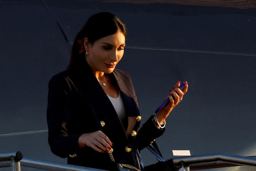 Laura Loomer arrives ahead of former US President Donald Trump's debate with Democratic presidential nominee and US Vice President Kamala Harris, in Philadelphia, Pennsylvania, US, September 10, 2024.