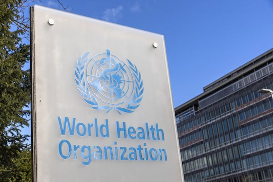 The World Health Organisation (WHO) logo is seen near its headquarters in Geneva, Switzerland, February 2, 2023.