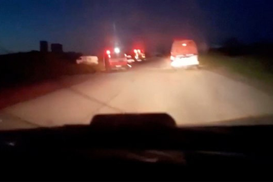 A screenshot taken from a video published by the Palestinian Red Crescent and obtained from cellphone of killed paramedic, shows the last moments during the incident in which aid workers were killed in Israeli fire, according to the Palestinian Red Crescent, in the southern Gaza Strip on March 23, 2025 — Palestinian Red Crescent/Handout via REUTERS/File