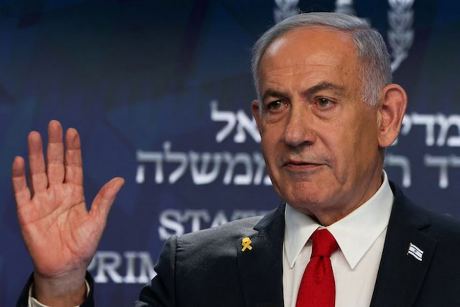 Israeli Prime Minister Benjamin Netanyahu speaks during a press conference, in Jerusalem, May 21, 2025.