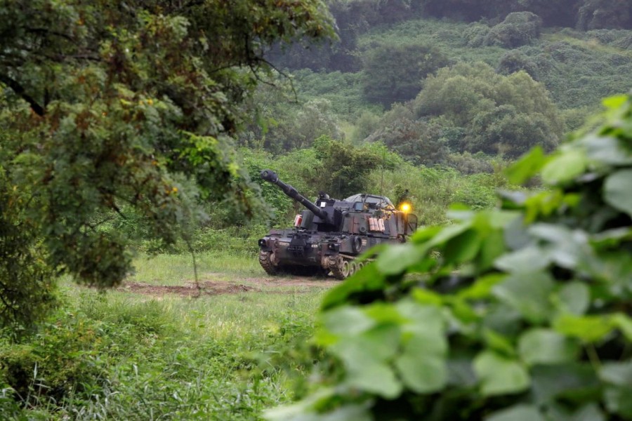 A US Army M109A6 Paladin self-propelled howitzer takes part in a military exercise near the demilitarised zone separating the two Koreas in Paju, South Korea on August 10 last.