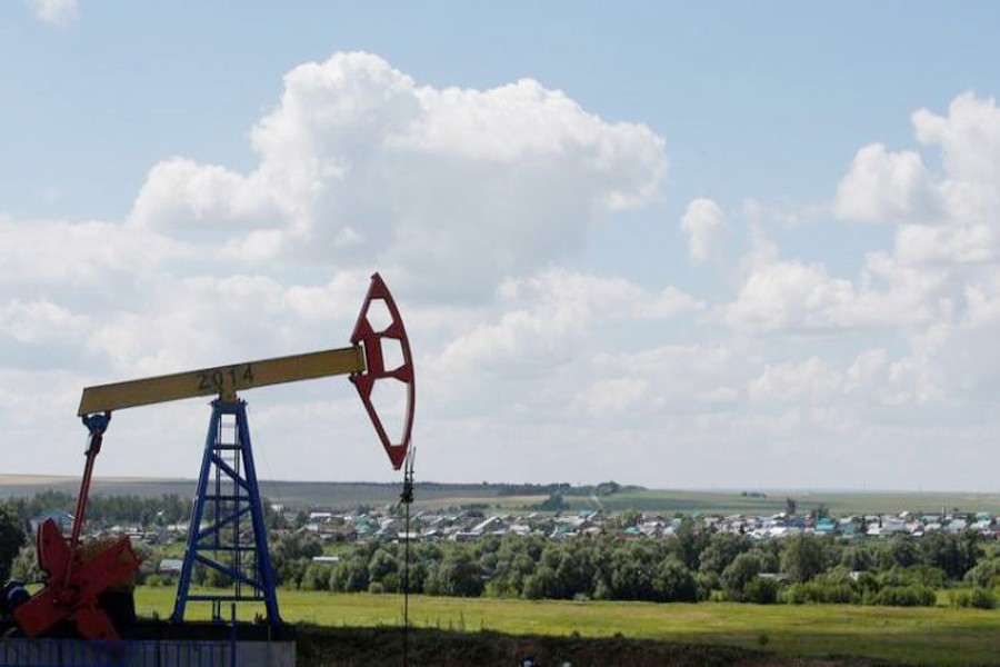 A pump jack is seen at the Ashalchinskoye oil field owned by Russia's oil producer Tatneft near Almetyevsk, in the Republic of Tatarstan, Russia. — Reuters