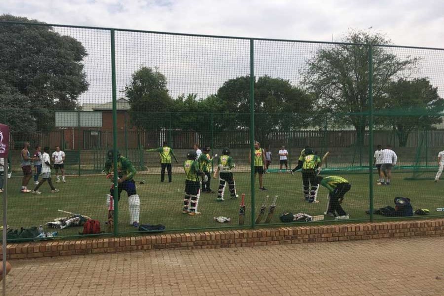 Bangladeshi cricketers at a practice session ahead of their first Test against South Africa at Potchefstroom in South Africa on Monday. — @bcbtigercricket