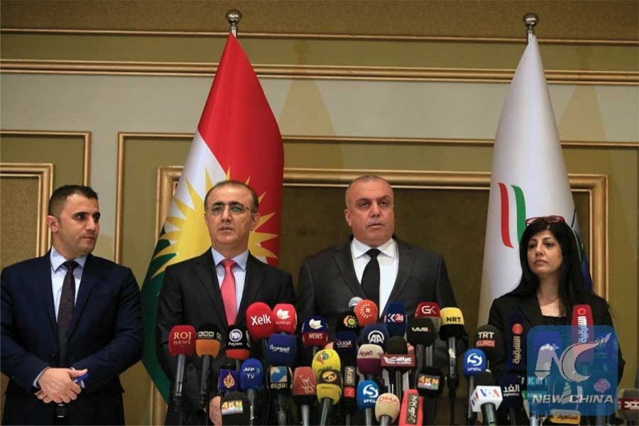 The High Elections and Referendum Commission holds a press conference in Erbil, Iraq on September 27, 2017 to announce the results of the referendum on Kurdish independence. — Reuters