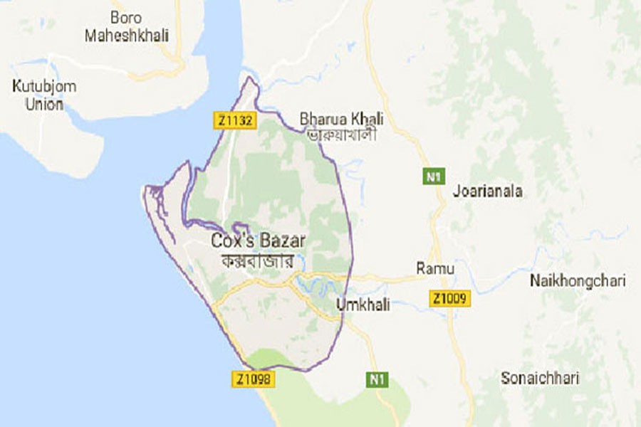 Google map showing Cox’s Bazar district