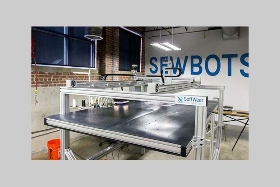 Lowry's SoftWear Automation's t-shirt sewing robots can make as many shirts per hour as 17 factory workers.