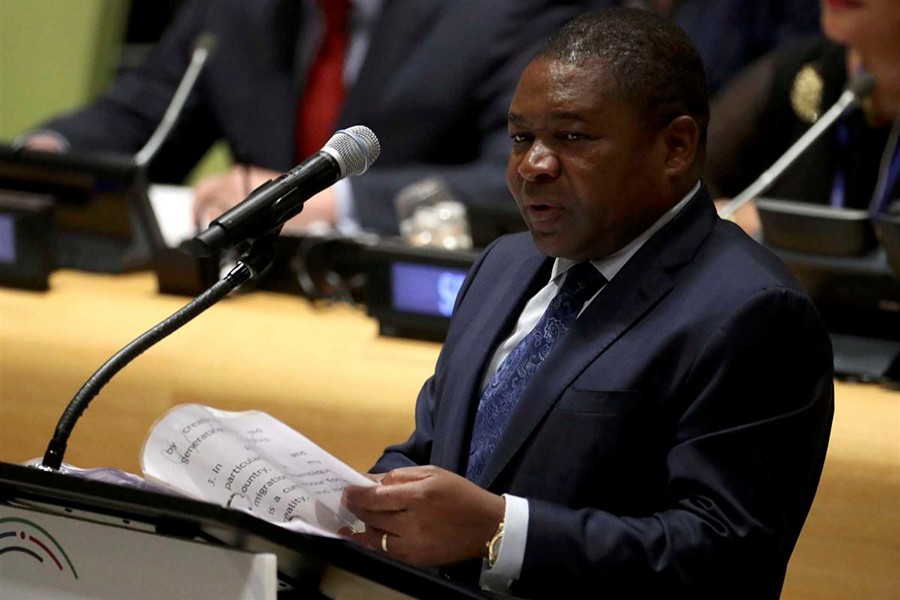 President Filipe Nyusi of Mozambique speaks at a high-level meeting at the United Nations General Assembly in Manhattan, New York, US on September 19, 2016. - Reuters file photo