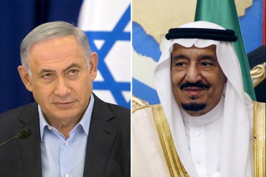 Netanyahu and Saudi King Salman. - Reuters photo