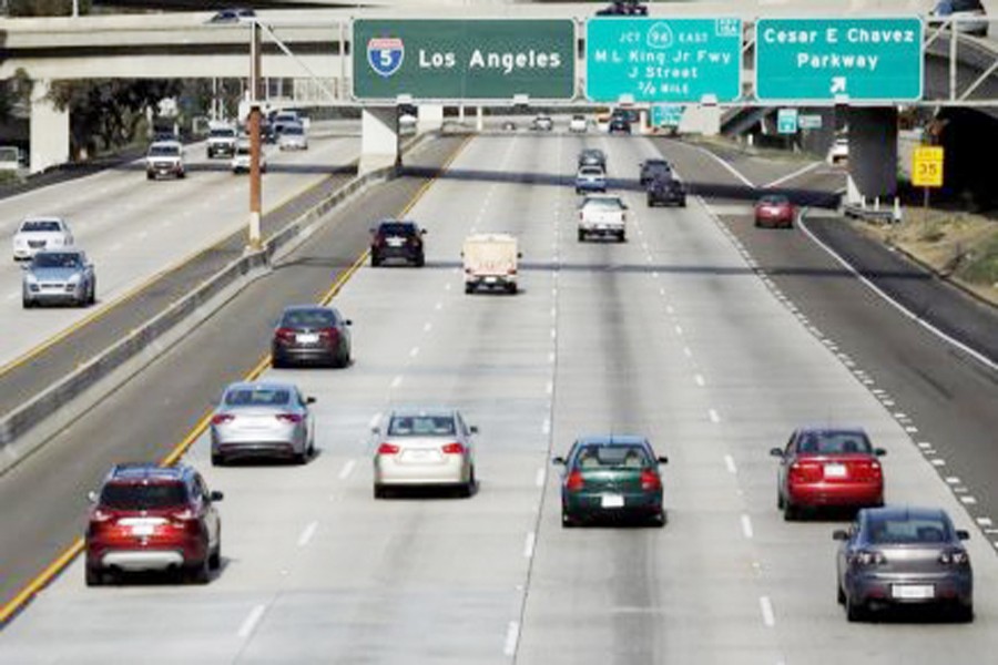 Cars travel north towards Los Angeles on interstate highway 5 in San Diego, California. — Reuters