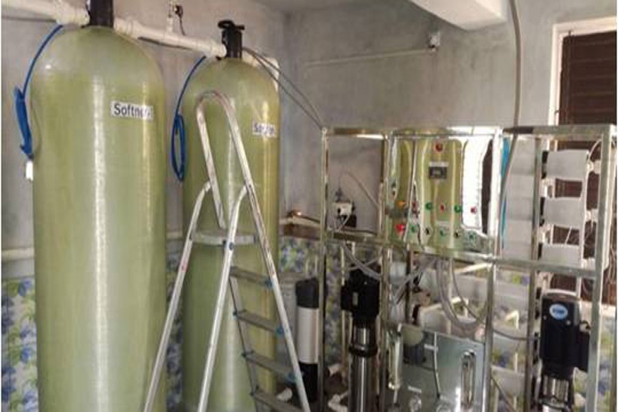 The reverse osmosis plant in Gimadanga under Tungipara of Gopalganj. The photo was taken on Wednesday. — FE Photo