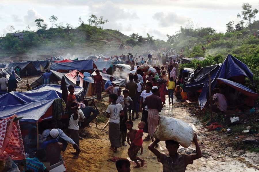 A Rohingya refugee camp in Cox’s Bazar district.