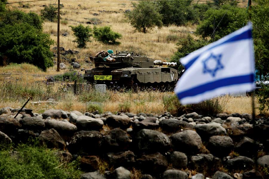 An Israeli tank in the Israeli-occupied Golan Heights. —Photo: Reuters