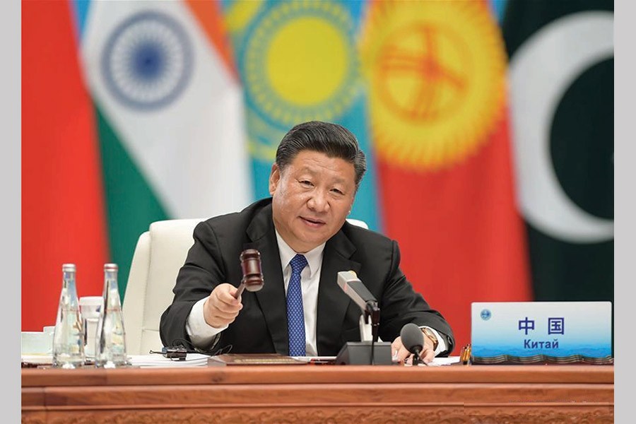 Chinese President Xi Jinping chairs the 18th Meeting of the Council of Heads of Member States of the Shanghai Cooperation Organization (SCO) in Qingdao, east China's Shandong Province, June 10, 2018. Xi delivered a speech during the meeting. — Photo: Xinhua