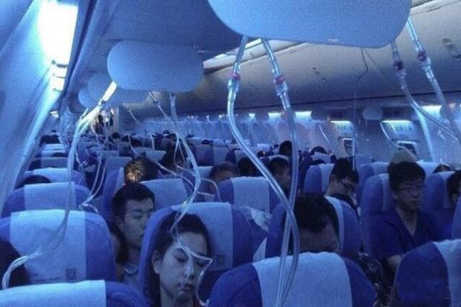 Aircraft passengers with oxygen masks dropped — BBC