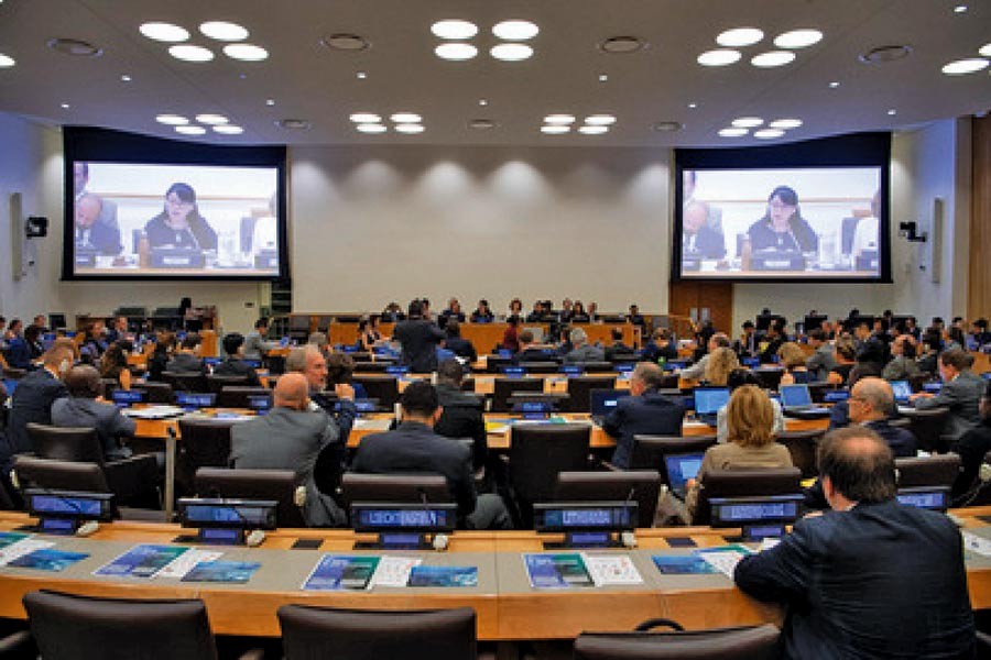 Wide view of the Intergovernmental Conference on an international legally binding instrument under the United Nations Convention on the Law of the Sea on the conservation and sustainable use of marine biological diversity of areas beyond national jurisdiction which began at the United Nations, New York on September 04, 2018