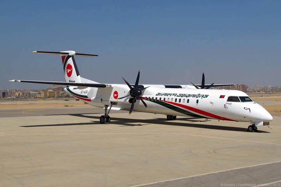 A Bombardier Dash 8 Q400 of Biman Bangladesh Airlines. Photo: Collected