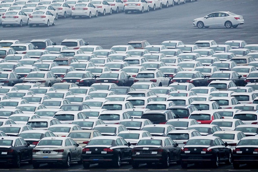 Newly manufactured cars are seen at the automobile terminal in the port of Dalian, Liaoning province, China on July 9, 2018 — Reuters/File